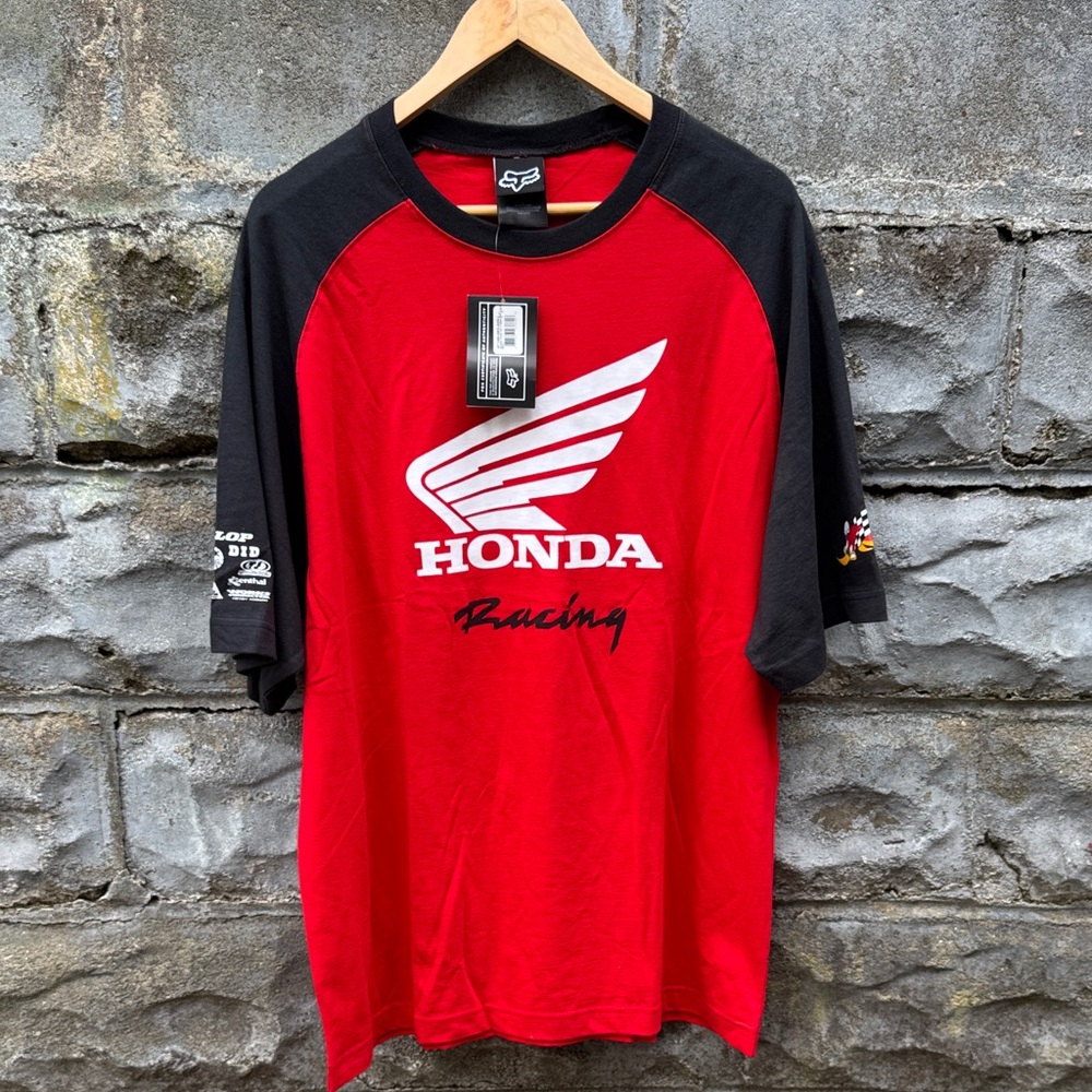 Vintage Fox Honda Racing t shirt Y2K red motocross bmx new 2000s